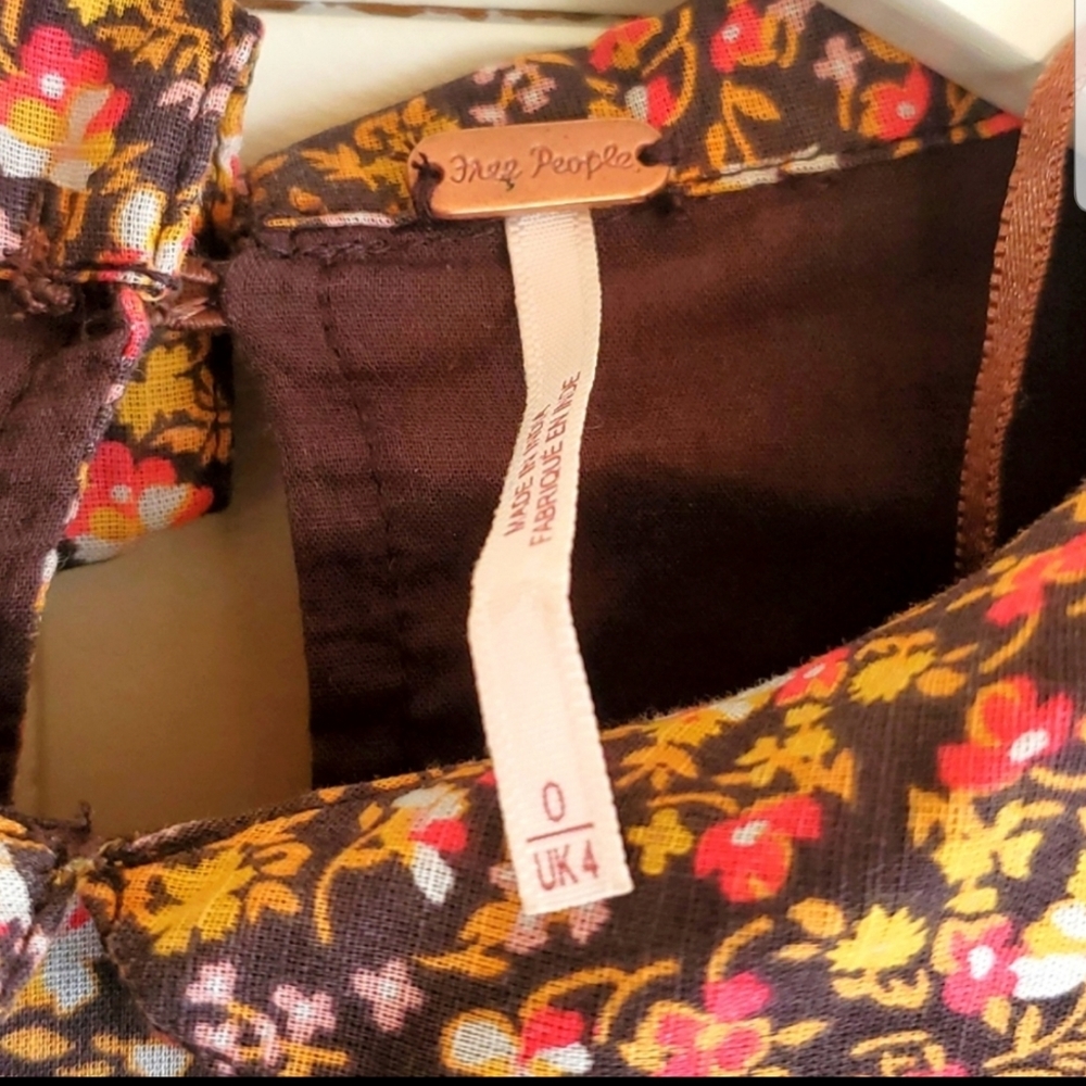 FREE PEOPLE Sz 0๐คฉ70's style mini dress - Picture 5 of 5